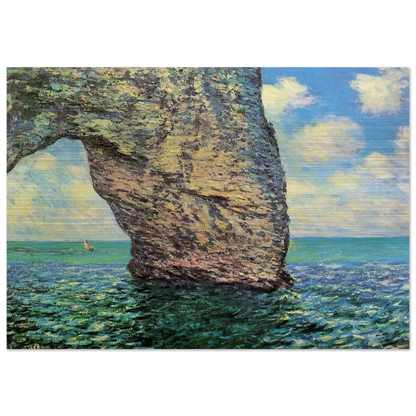 The Manneport at High Tide - claude monet Brushed Aluminum Print - 70x100 cm / 28x40 inches | claude monet Aluminum Print | claude monet Prints