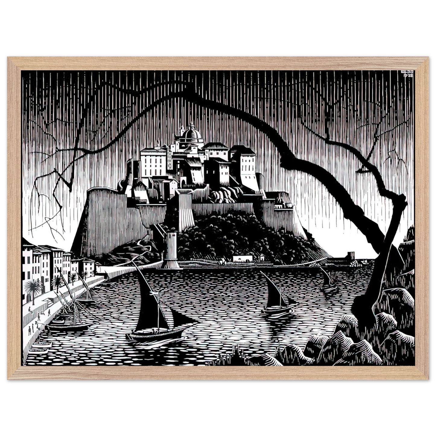 MC Escher - CITADEL OF CALVI CORSICA Wall Art - 60x80 cm / 24x32 inches - Fine Art Poster - -