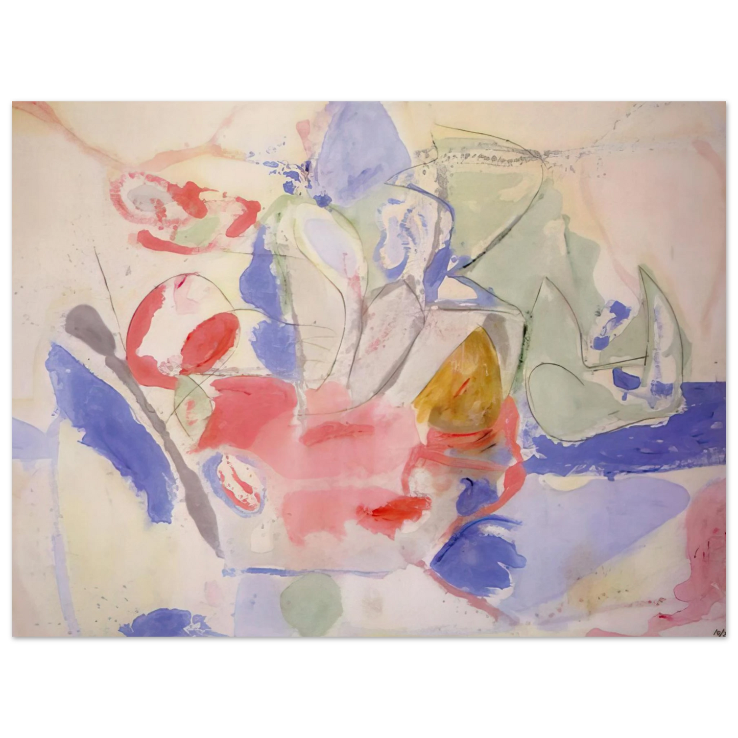Helen Frankenthaler - Mountains and Sea - 1952 Wall art - 27x35 cm / 11x14 Inches - Premium Wooden Framed Poster With Fine Art Paper - Black frame