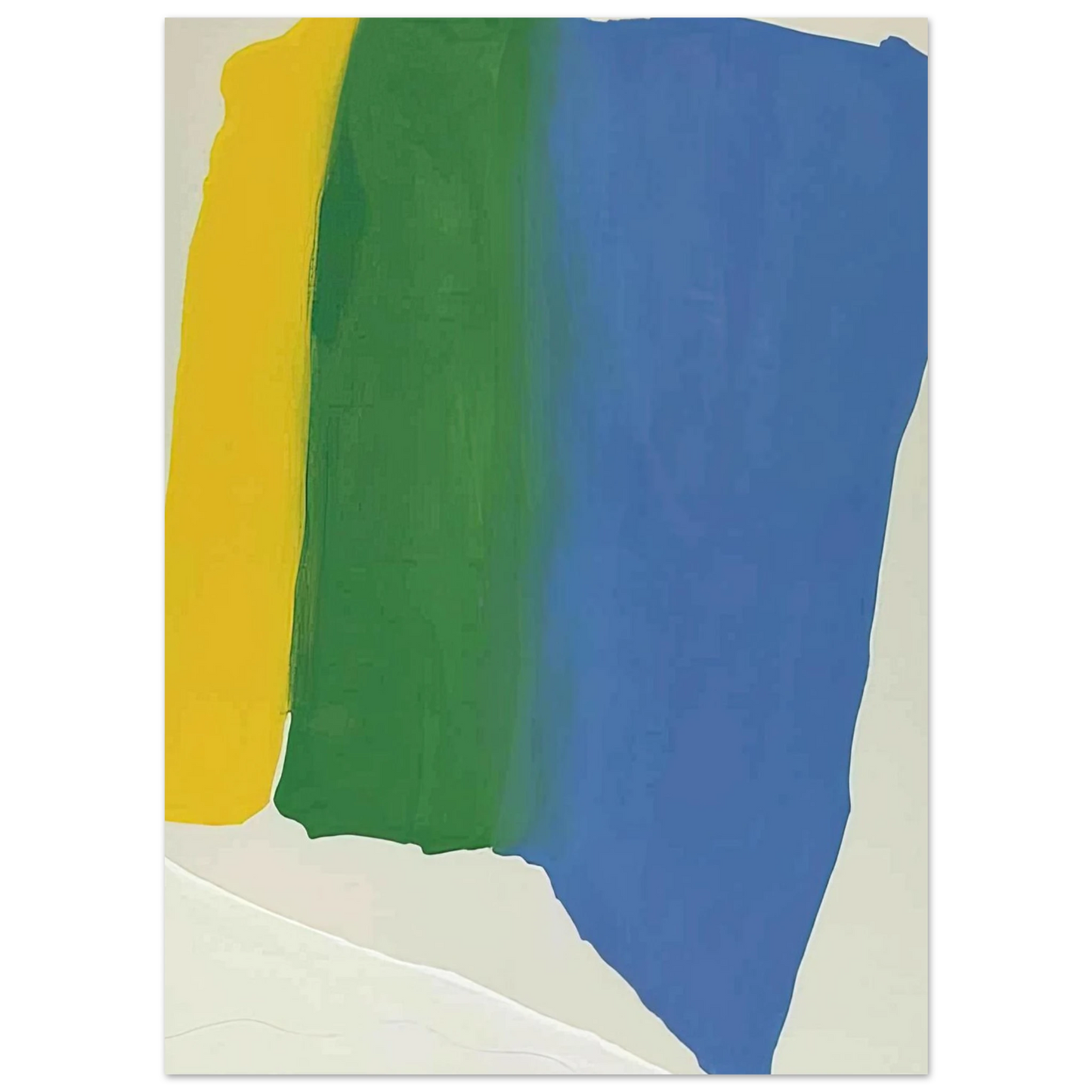 Helen Frankenthaler - Summer Insignia - 1969 Wall art - 28x43  cm / XL (11x17 inches) - Premium Wooden Framed Poster With Fine Art Paper - White frame