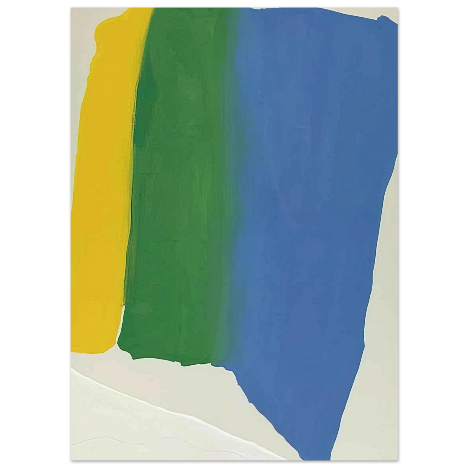 Helen Frankenthaler - Summer Insignia - 1969 Wall art - 28x43  cm / XL (11x17 inches) - Premium Wooden Framed Poster With Fine Art Paper - White frame