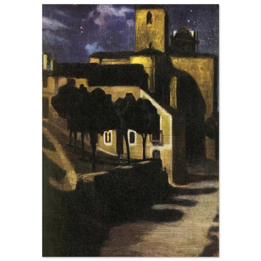 NIGHT SCENE IN AVILA 1907 - Diego Rivera Brushed Aluminum Print - 70x100 cm / 28x40 inches | Diego Rivera Aluminum Print | Diego Rivera Prints