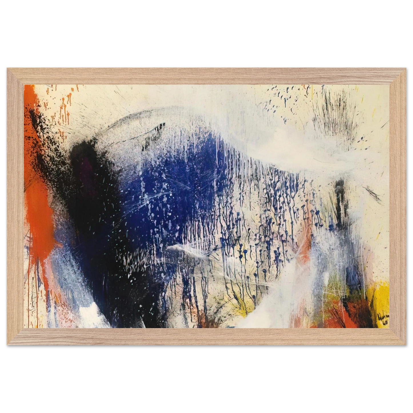 Helen Frankenthaler - Untitled - 1960 Wall art - 45x60 cm / 18x24 inches - Premium Wooden Framed Poster With Fine Art Paper - White frame