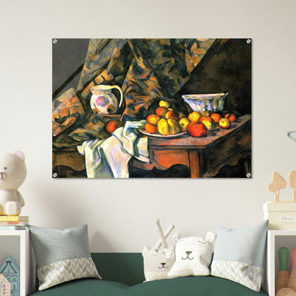 Still Life with Flower Holder - Paul Cézanne Acrylic Print - 70x100 cm / 28x40″ inches | Paul Cézanne Wall Art | Paul Cézanne Prints