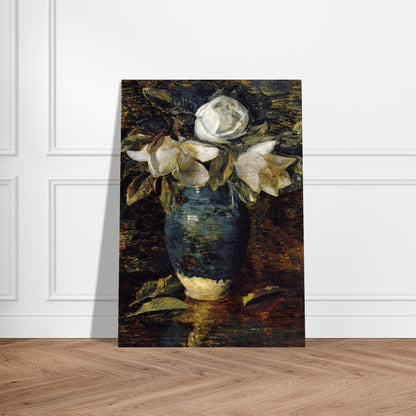 Giant Magnolias - Childe Hassam Brushed Aluminum Print - 70x100 cm / 28x40 inches | Childe Hassam Aluminum Print | Childe Hassam Prints