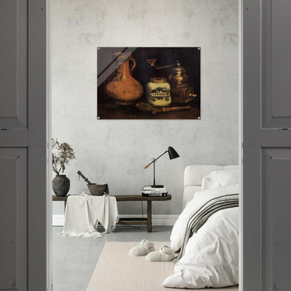 Still Life with Coffee Mill, Pipe Case and Jug - Vincent van Gogh Acrylic Print - 70x100 cm / 28x40″ inches