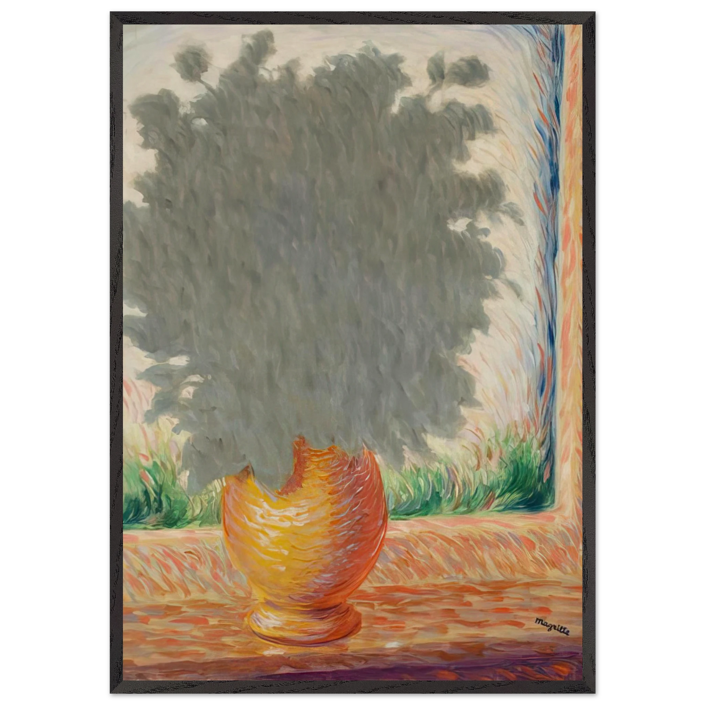 LIGHTNING 1944 - Rene Magritte Framed Art Print – Black Wooden Frame - Default Title - -Framed Art Print