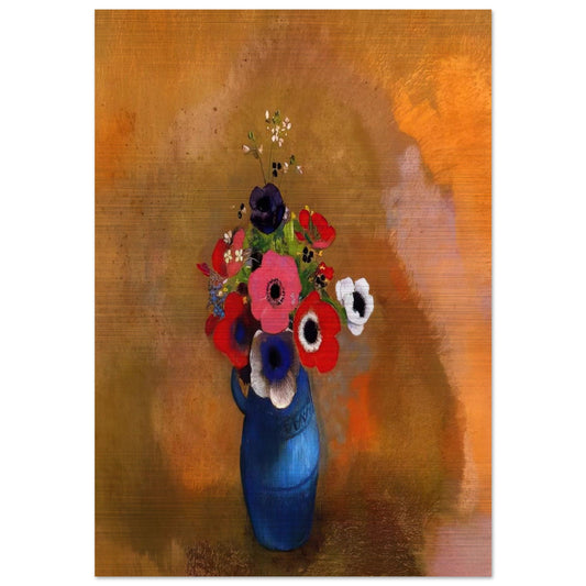 BOUQUET OF ANEMONES - Odilon Redon Brushed Aluminum Print - 70x100 cm / 28x40 inches | Odilon Redon Aluminum Print | Odilon Redon Prints