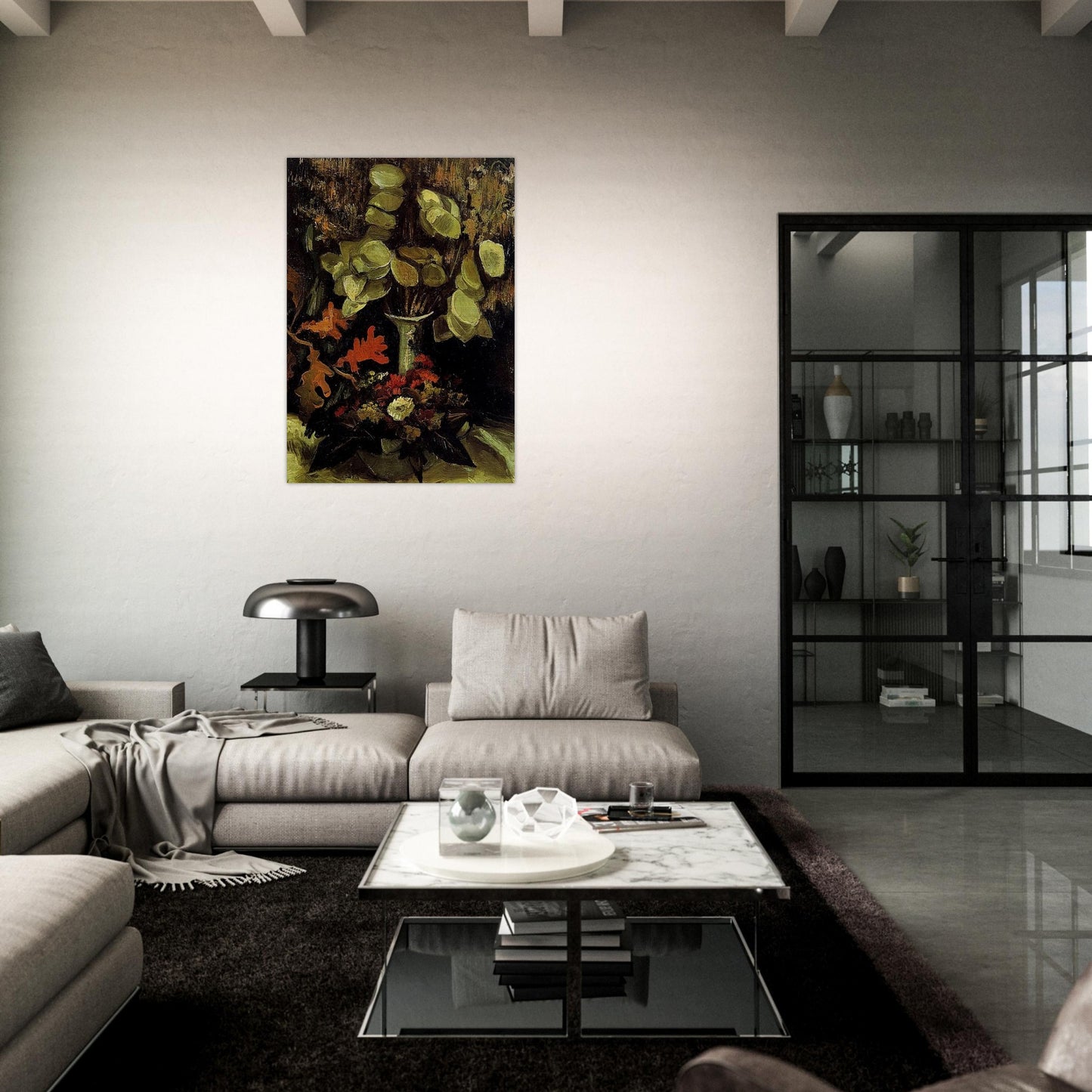 Vase with Honesty - Vincent van Gogh Brushed Aluminum Print - 70x100 cm / 28x40 inches | Vincent van Gogh Aluminum Print | Vincent van Gogh Prints