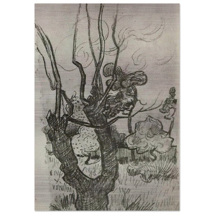 A Bare Treetop in the Garden of the Asylum - Vincent van Gogh Brushed Aluminum Print - 70x100 cm / 28x40 inches | Vincent van Gogh Aluminum Print | Vincent van Gogh Prints