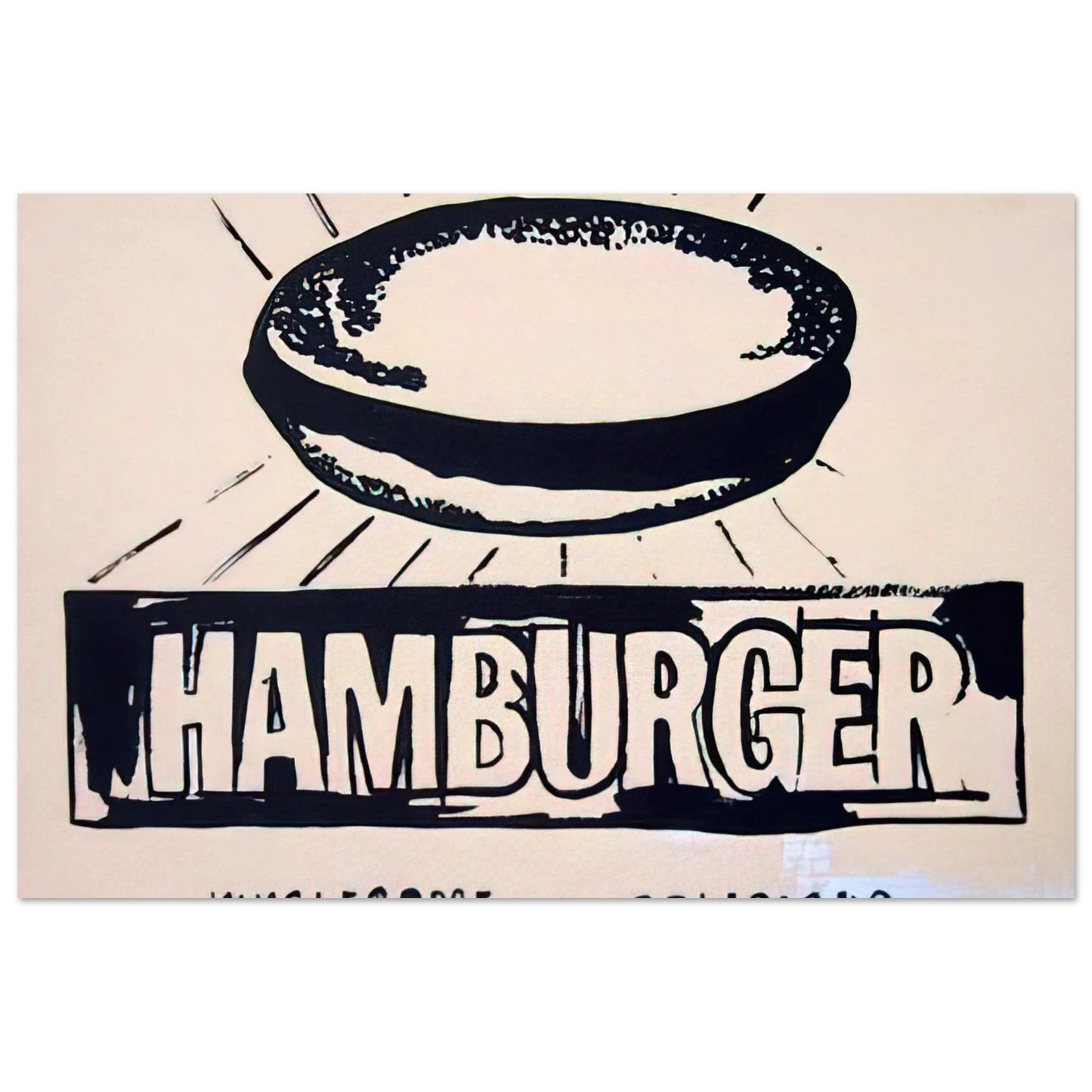 Andy Warhol - Hamburger  beige  Fine Art Poster - 75x100 cm / 30x40 inches