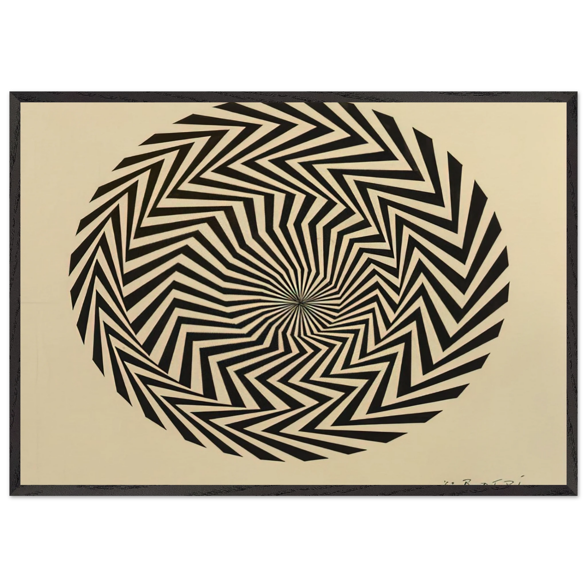 BLAZE STUDY 1962 - Bridget Riley Framed Art Print – Black Wooden Frame - Default Title - -Framed Art Print