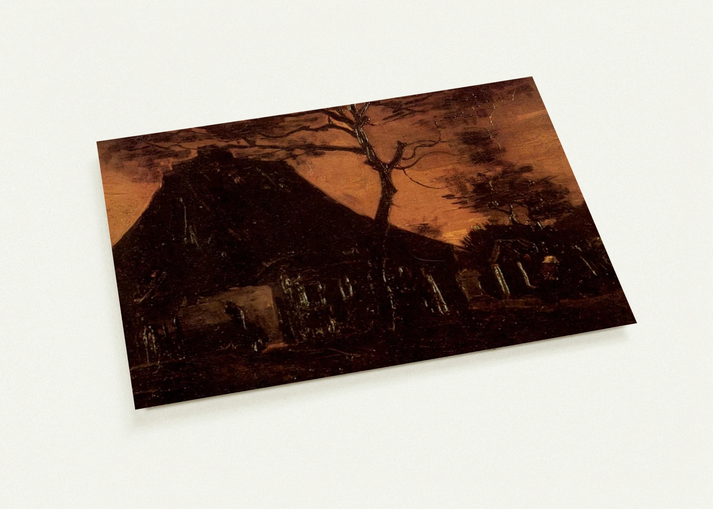 Cottage with Trees By Vincent van Gogh Pack of 10 Post Cards | Vincent van Gogh Post Cards | A6 (10.5 x 14.8 cm) - 4.1 x 5.8 inches