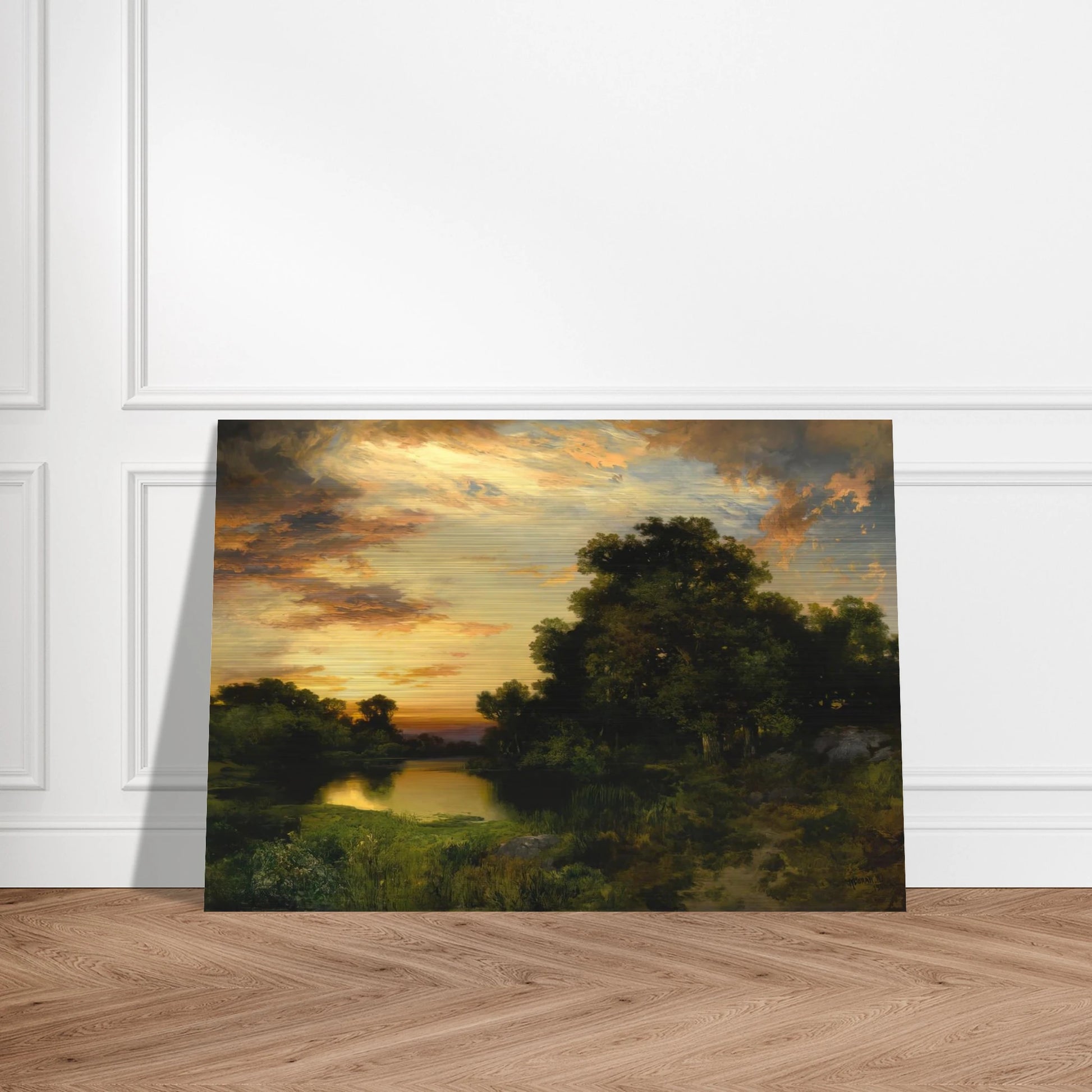 Sunset on Long Island - Thomas Moran Brushed Aluminum Print - 70x100 cm / 28x40 inches | Thomas Moran Aluminum Print | Thomas Moran Prints