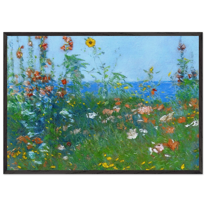 Poppies Isles of Shoals 03 - Childe Hassam 70x100 cm / 28x40 inches Framed Art Print – Black Wooden Frame