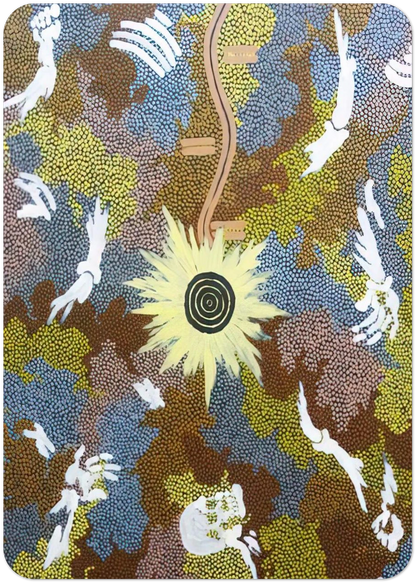 Lightning Dreaming  Mount Allen - 1990 By Clifford Possum Tjapaltjarri Pack of 10 Post Cards | Clifford Possum Tjapaltjarri Post Cards | A6 (10.5 x 14.8 cm) - 4.1 x 5.8 inches