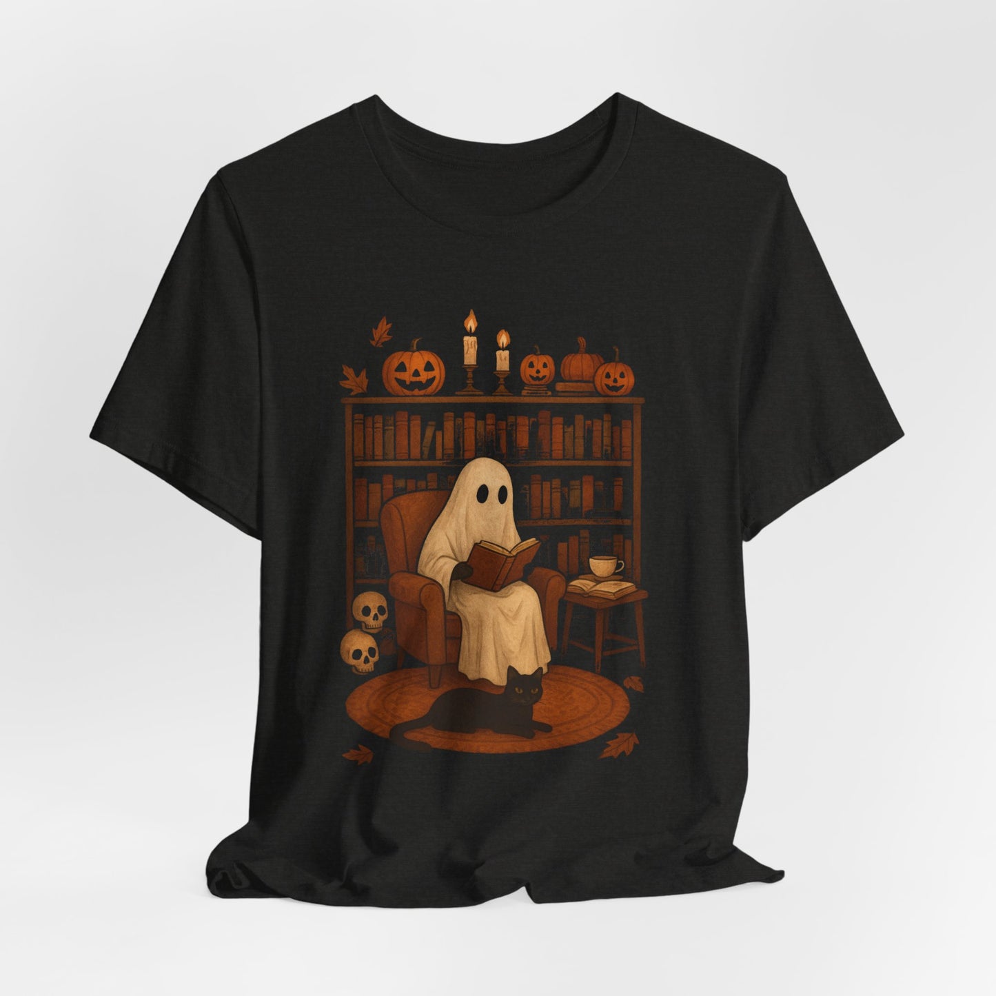Vintage Ghost Reading Book Lovers Library Halloween Spooky