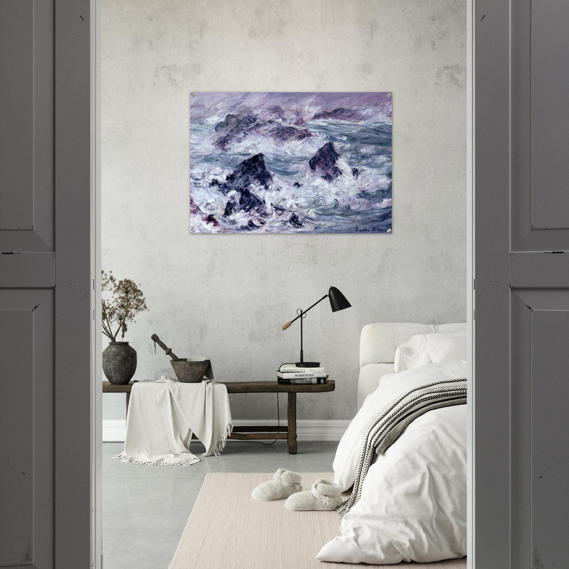Storm at Belle-Ile - claude monet Acrylic Print - 70x100 cm / 28x40″ inches