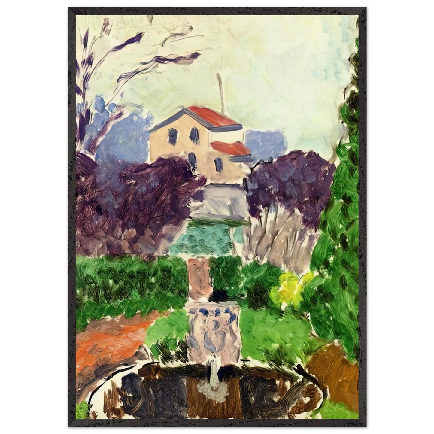 THE ARTIST S GARDEN AT ISSY LES MOULINEAUX 1918 - Henri Matisse Framed Art Print – Black Wooden Frame - Default Title - -Framed Art Print