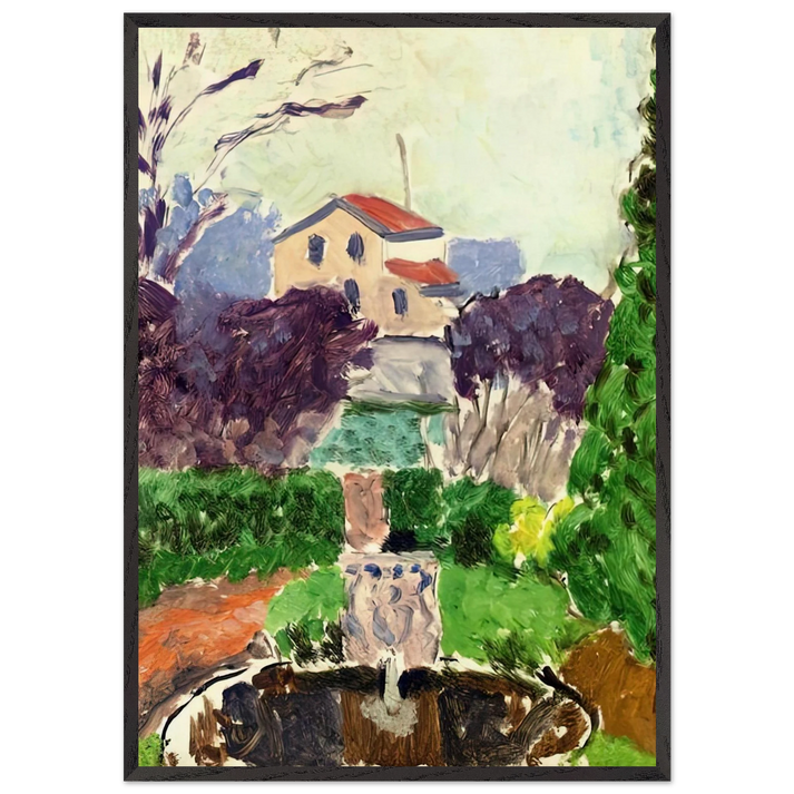 THE ARTIST S GARDEN AT ISSY LES MOULINEAUX 1918 - Henri Matisse 70x100 cm / 28x40 inches Framed Art Print – Black Wooden Frame