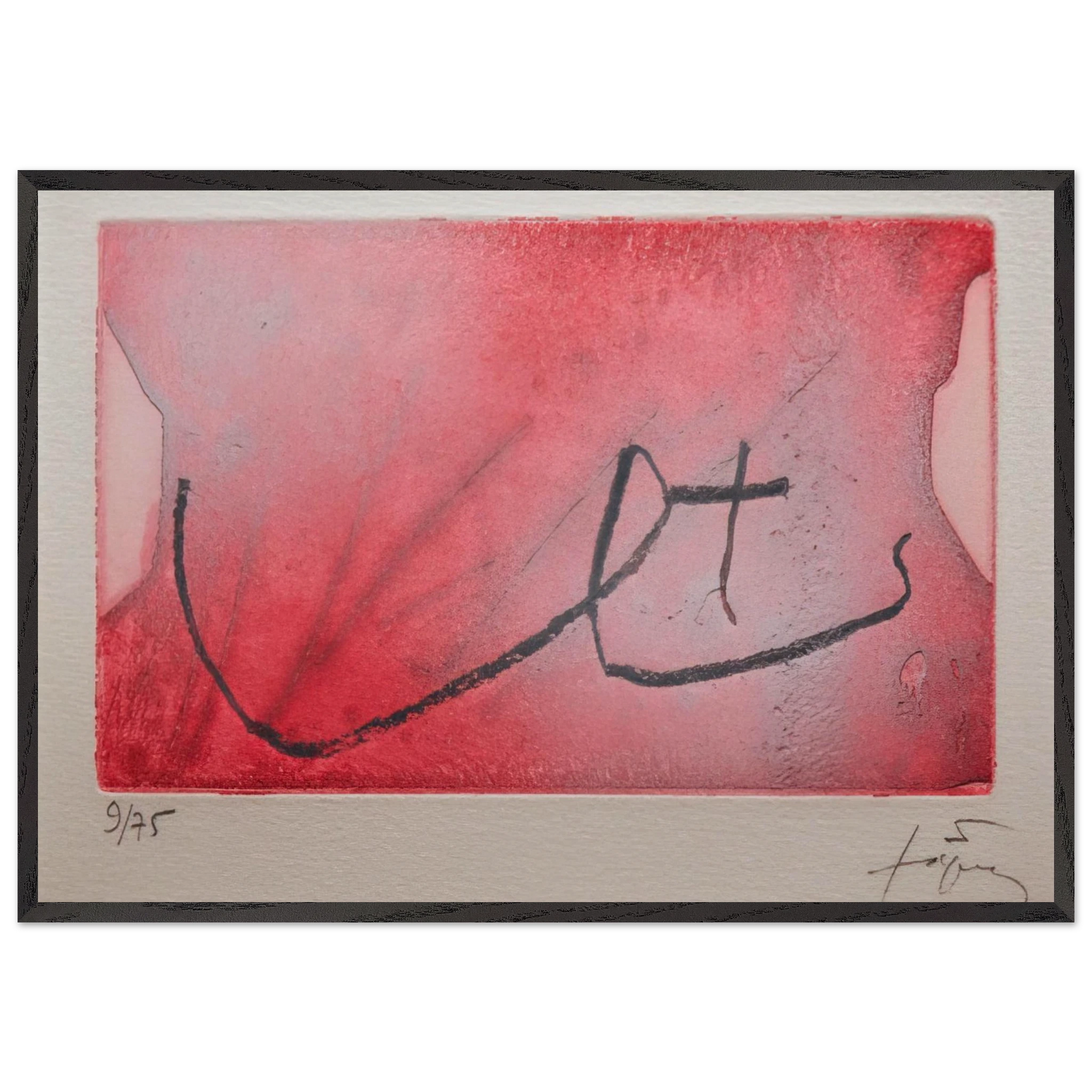 SEINS 1984 - Antoni Tapies Framed Art Print – Black Wooden Frame - Default Title - -Framed Art Print