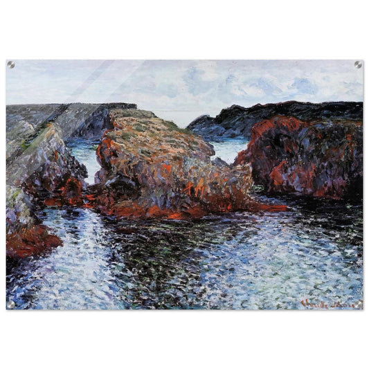 Belle-Ile, Rocks at Port-Goulphar - claude monet Acrylic Print - 70x100 cm / 28x40″ inches