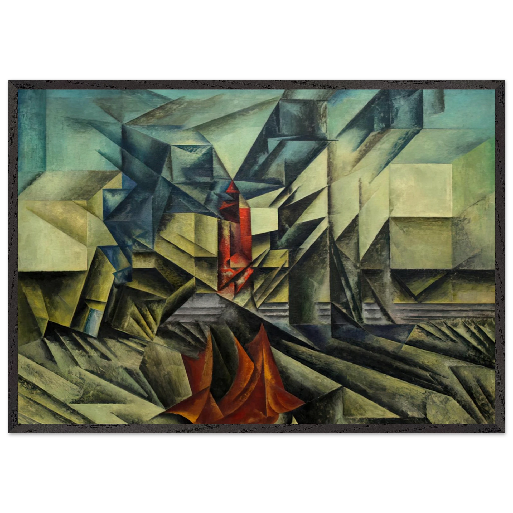 HARBOR MOLE 1913 - Lyonel Feininger Framed Art Print – Black Wooden Frame - Default Title - -Framed Art Print