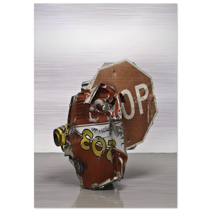 STOP SIDE EARLY WINTER GLUT 1987 - Robert Rauschenberg Brushed Aluminum Print - 70x100 cm / 28x40 inches | Robert Rauschenberg Aluminum Print | Robert Rauschenberg Prints