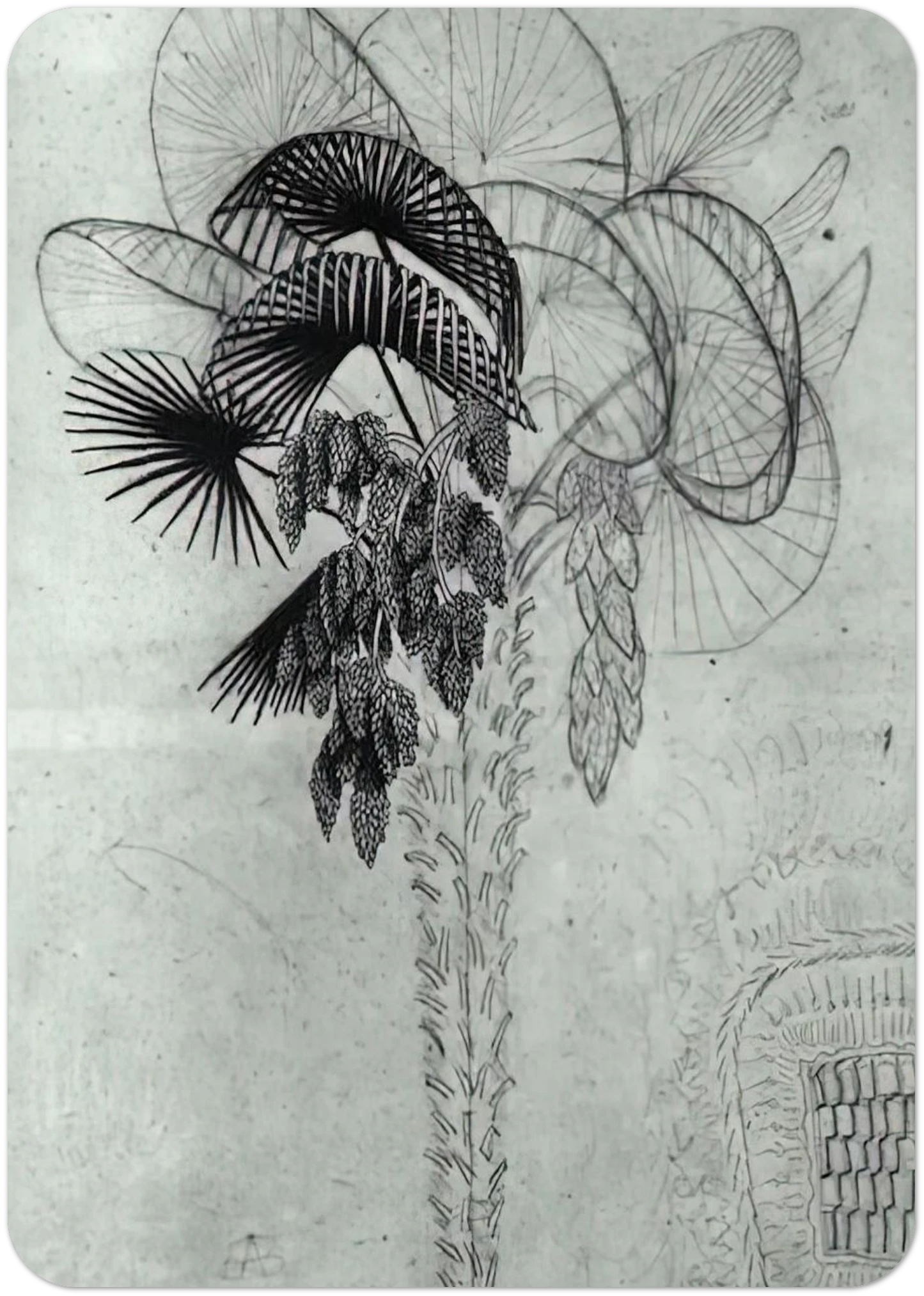 PALM TREE SKETCH By MC Escher Pack of 10 Post Cards | MC Escher Post Cards | A6 (10.5 x 14.8 cm) - 4.1 x 5.8 inches