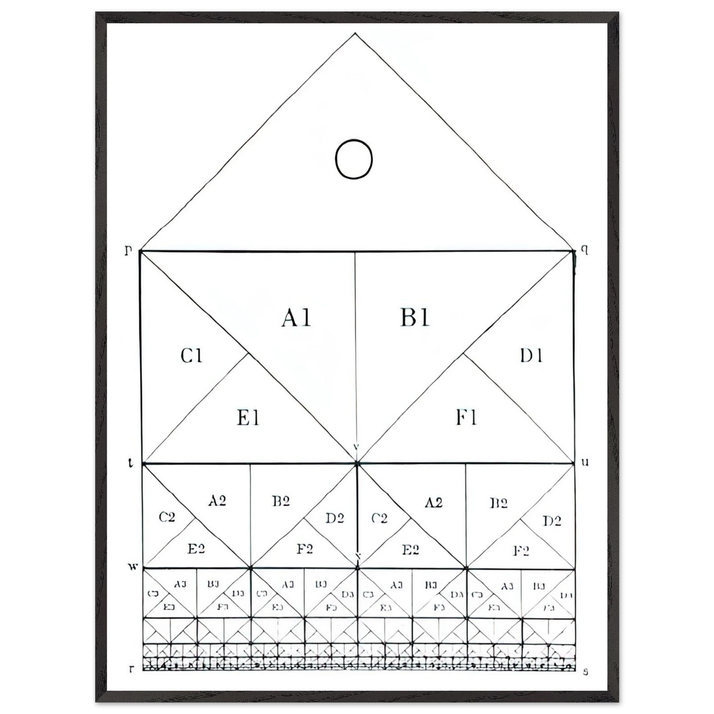 MC Escher - SCHEME Wall Art - 30x40 cm / 12x16 inches - Premium Wooden Framed Poster With Fine Art Paper - White frame