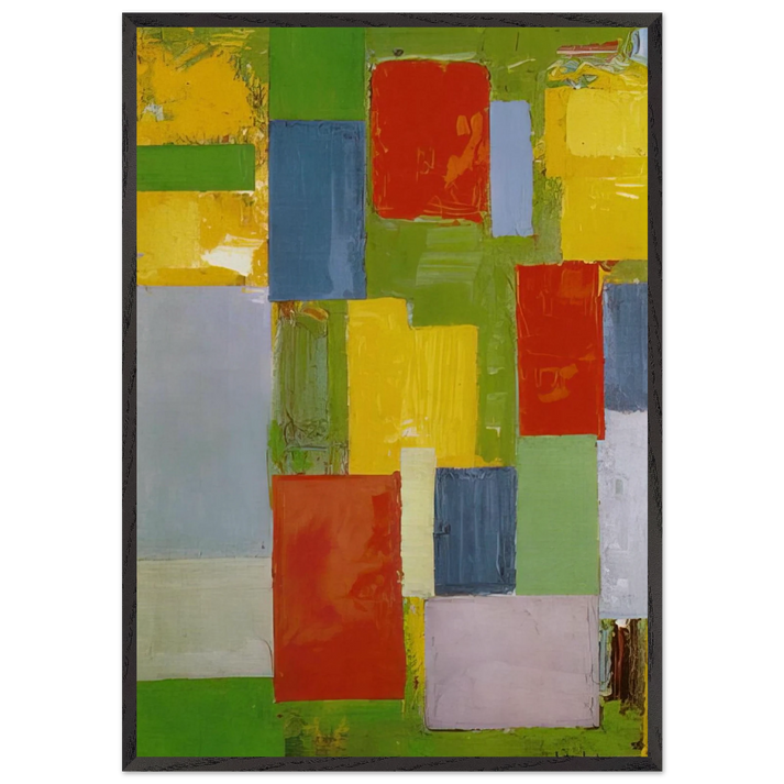 Abstract Euphony - Hans Hofmann 70x100 cm / 28x40 inches Framed Art Print – Black Wooden Frame