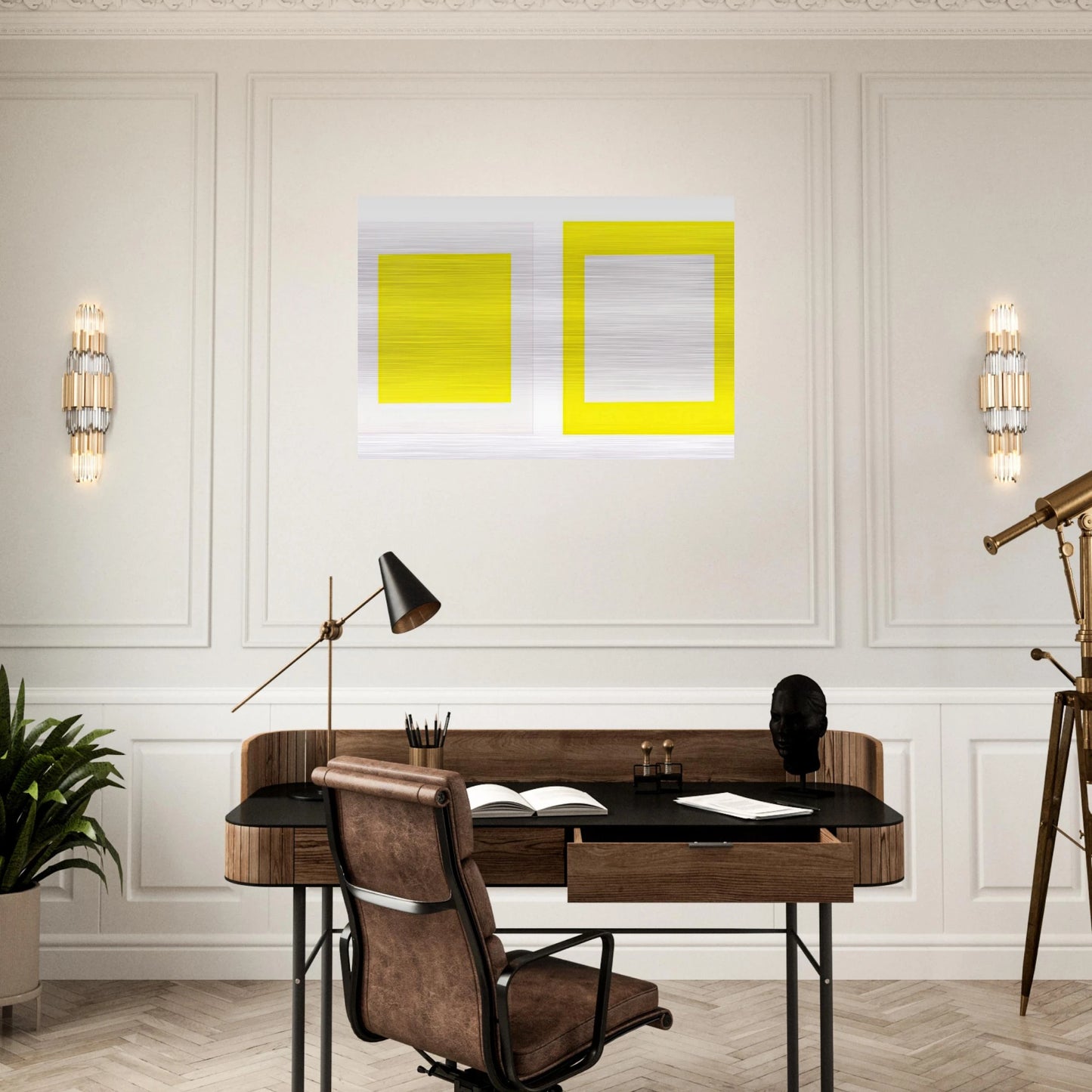 Untitled Cadmium Yellow Light - 1990 - Donald Judd Brushed Aluminum Print - 70x100 cm / 28x40 inches | Donald Judd Aluminum Print | Donald Judd Prints