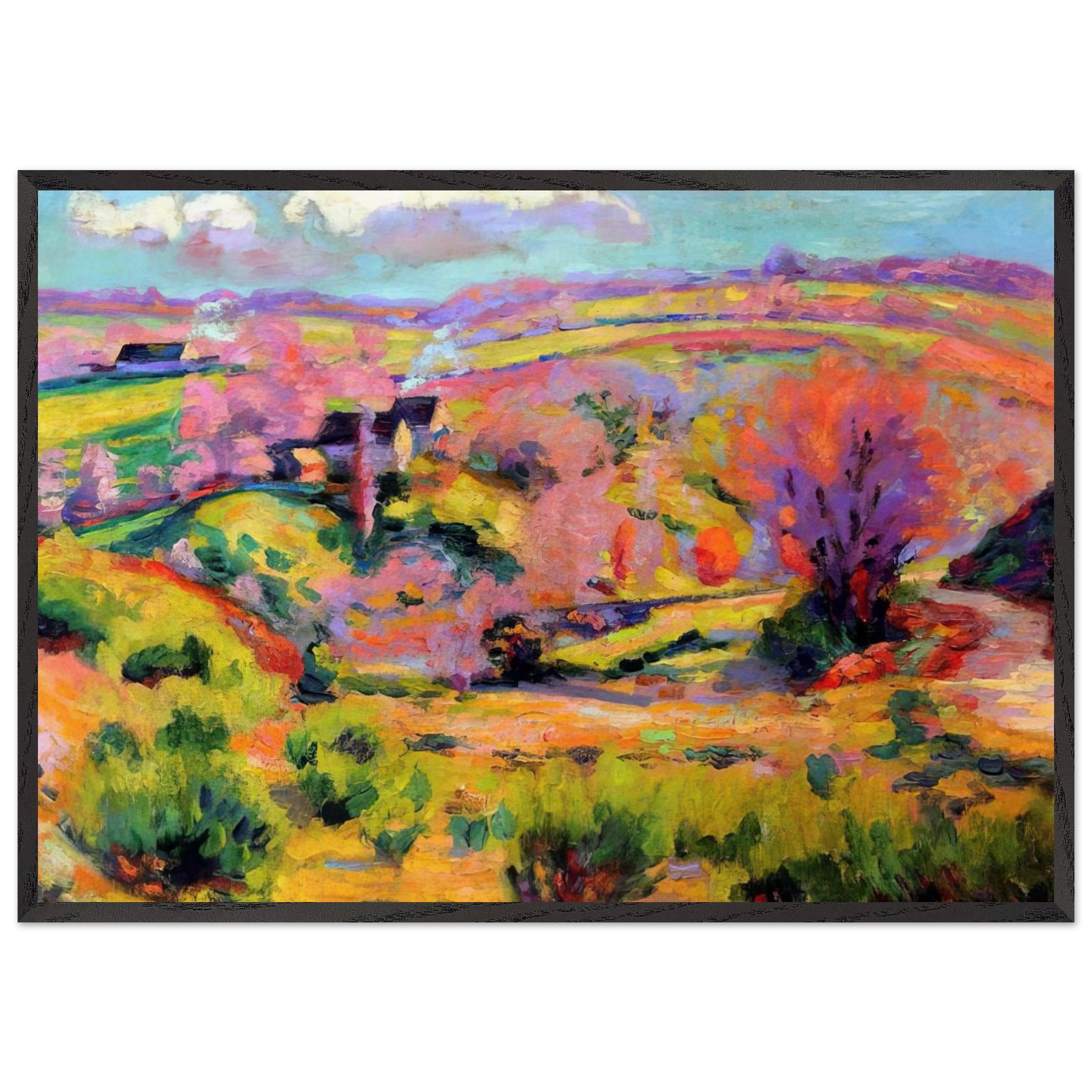 Landscape of Creuse at spring - Fauvism - Armand Guillaumin Framed Art Print – Black Wooden Frame - Default Title - -Framed Art Print
