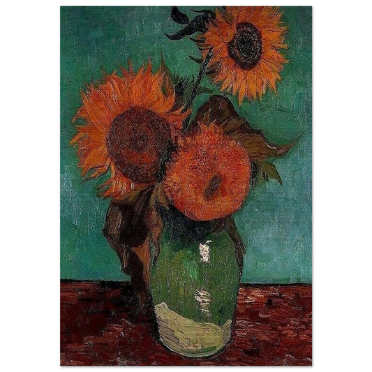Sunflowers - Vincent van Gogh Brushed Aluminum Print - 70x100 cm / 28x40 inches | Vincent van Gogh Aluminum Print | Vincent van Gogh Prints