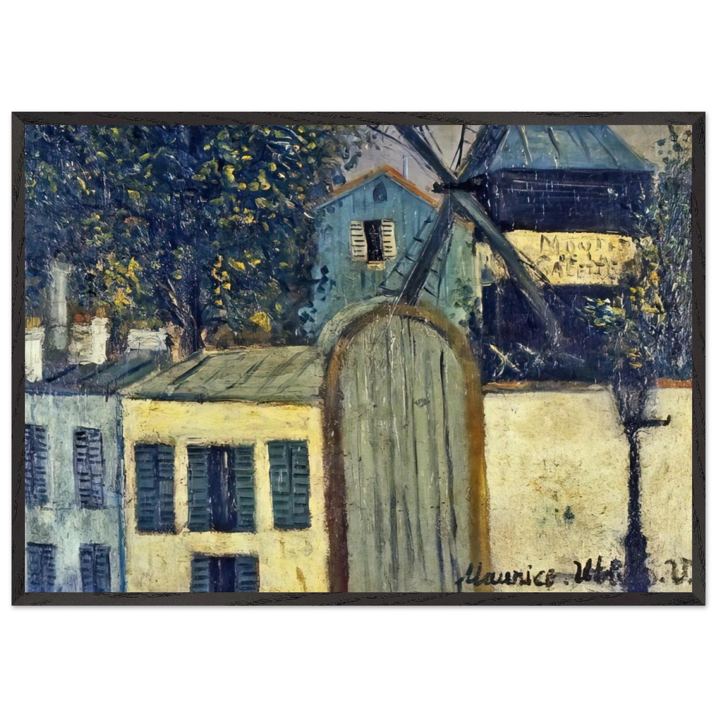 MOULIN DE LA GALETTE 1 - Maurice Utrillo Framed Art Print – Black Wooden Frame - Default Title - -Framed Art Print