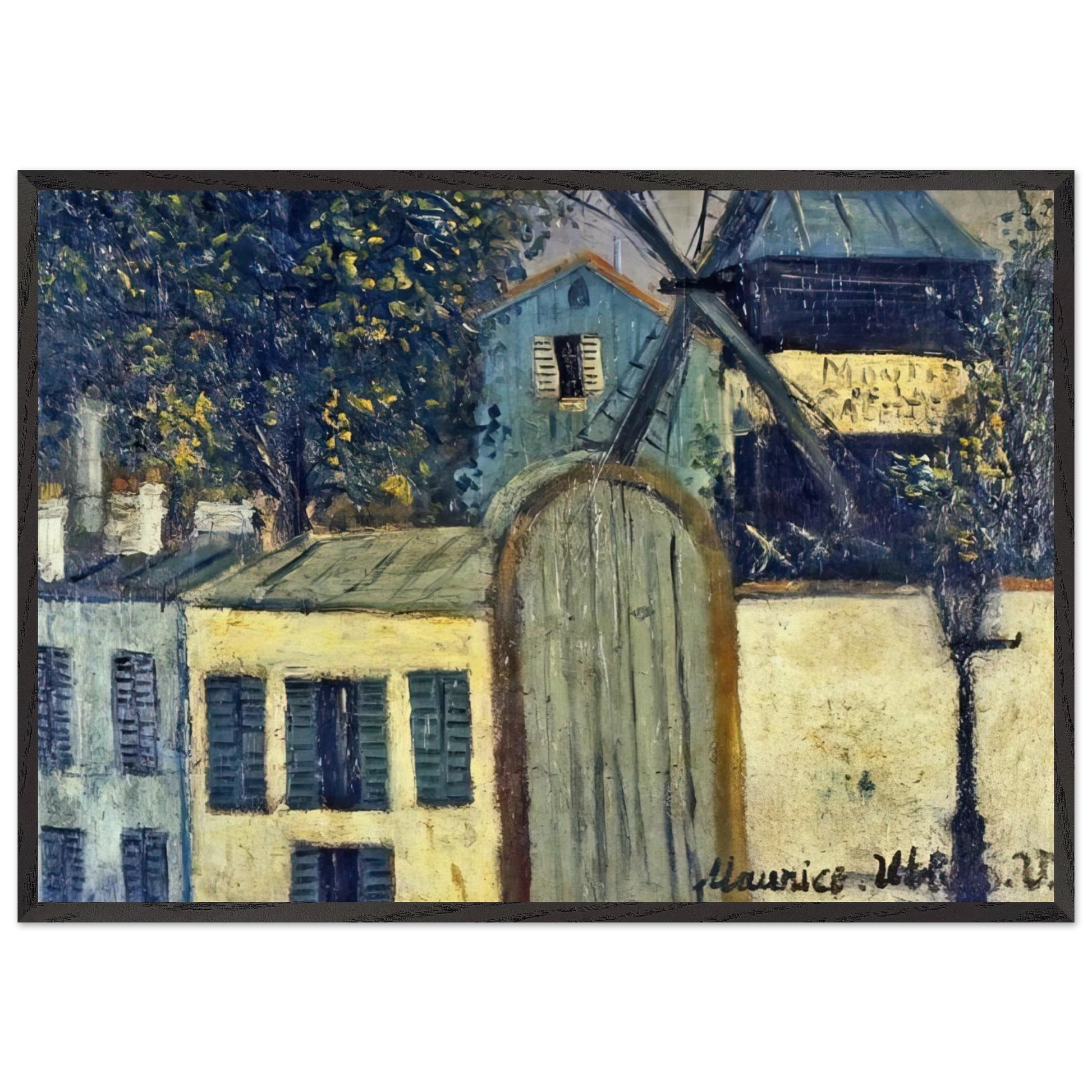 MOULIN DE LA GALETTE 1 - Maurice Utrillo Framed Art Print – Black Wooden Frame - Default Title - -Framed Art Print