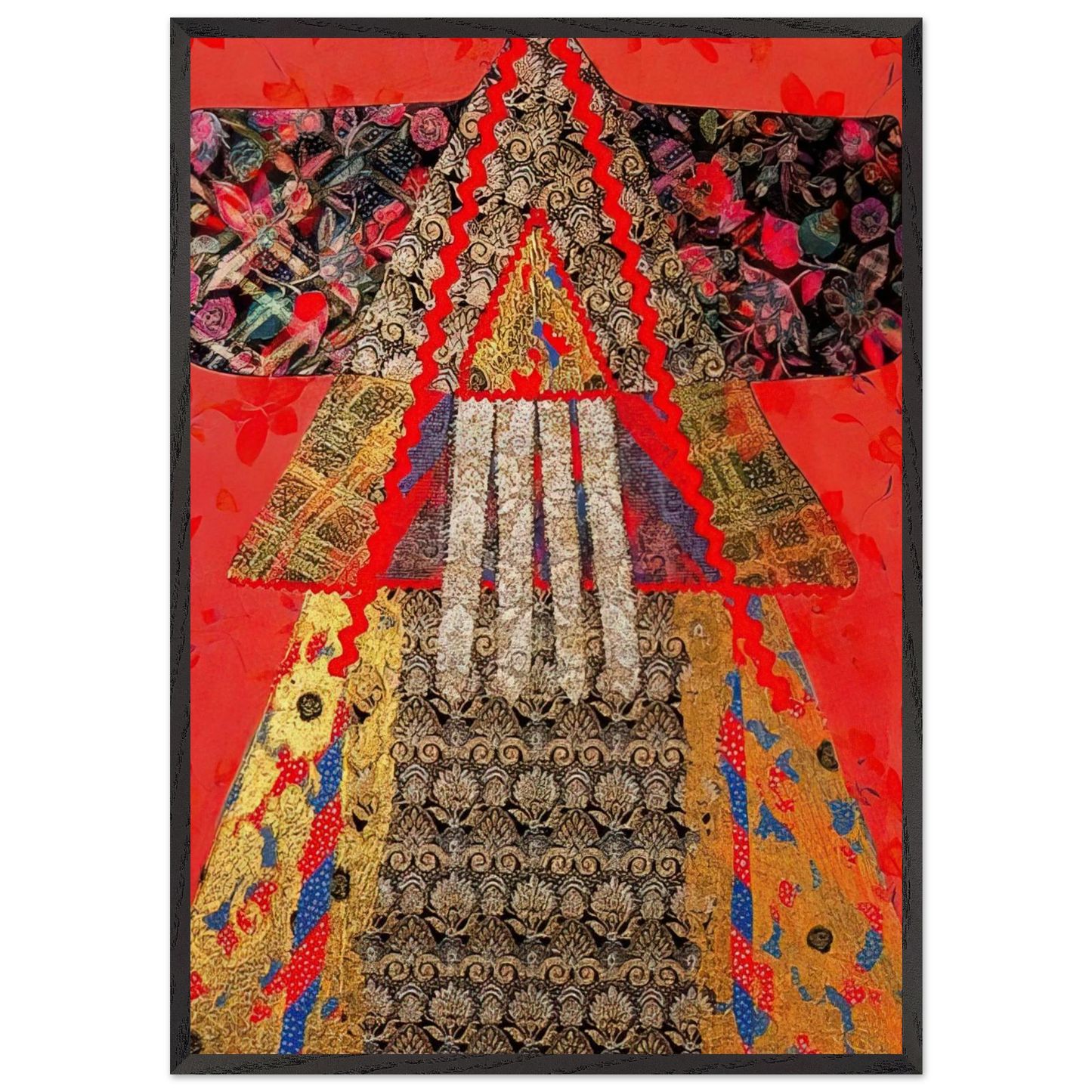 The Golden Robe - 1979 - Miriam Schapiro Framed Art Print – Black Wooden Frame - Default Title - -Framed Art Print