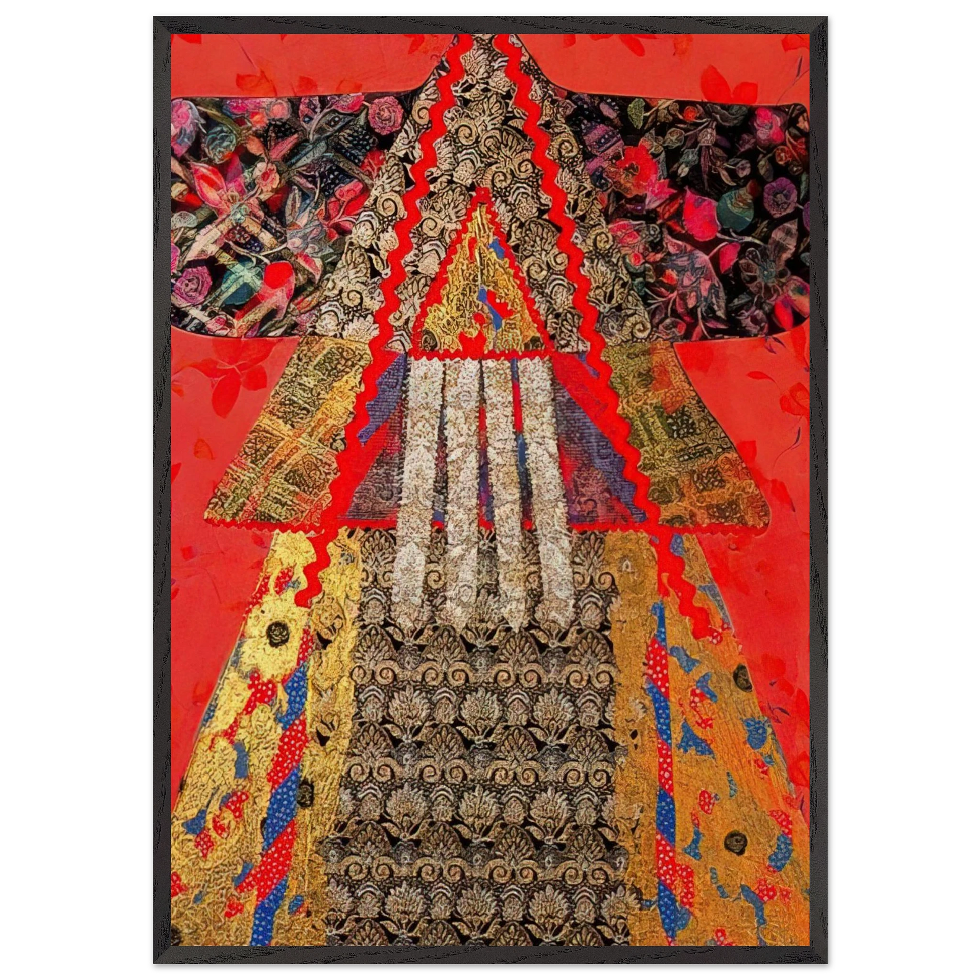 The Golden Robe - 1979 - Miriam Schapiro Framed Art Print – Black Wooden Frame - Default Title - -Framed Art Print