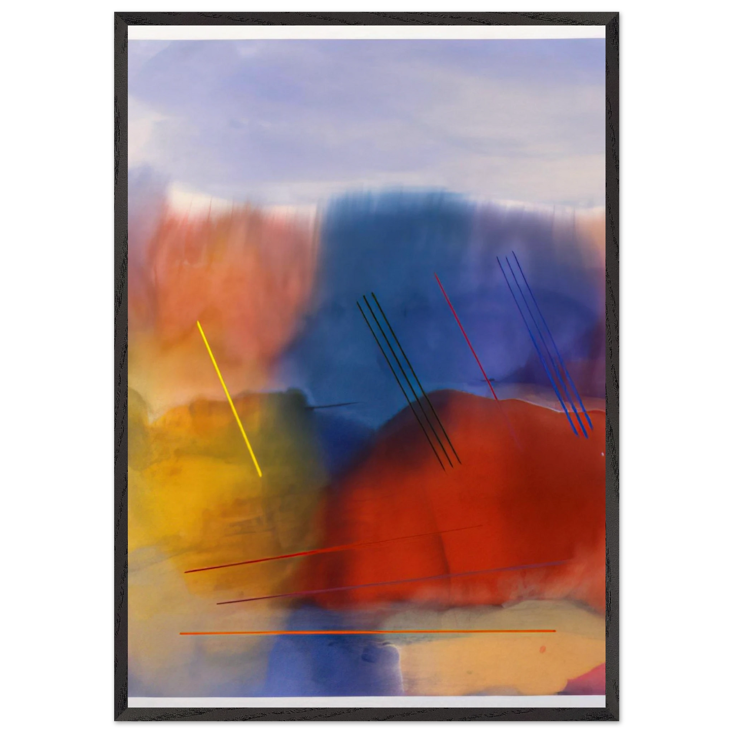 Free Spirit - 1991 - Ronnie Landfield Framed Art Print – Black Wooden Frame - Default Title - -Framed Art Print