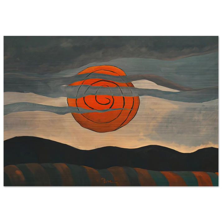 Red Sun - 1935 - Arthur Dove Brushed Aluminum Print - 70x100 cm / 28x40 inches | Arthur Dove Aluminum Print | Arthur Dove Prints