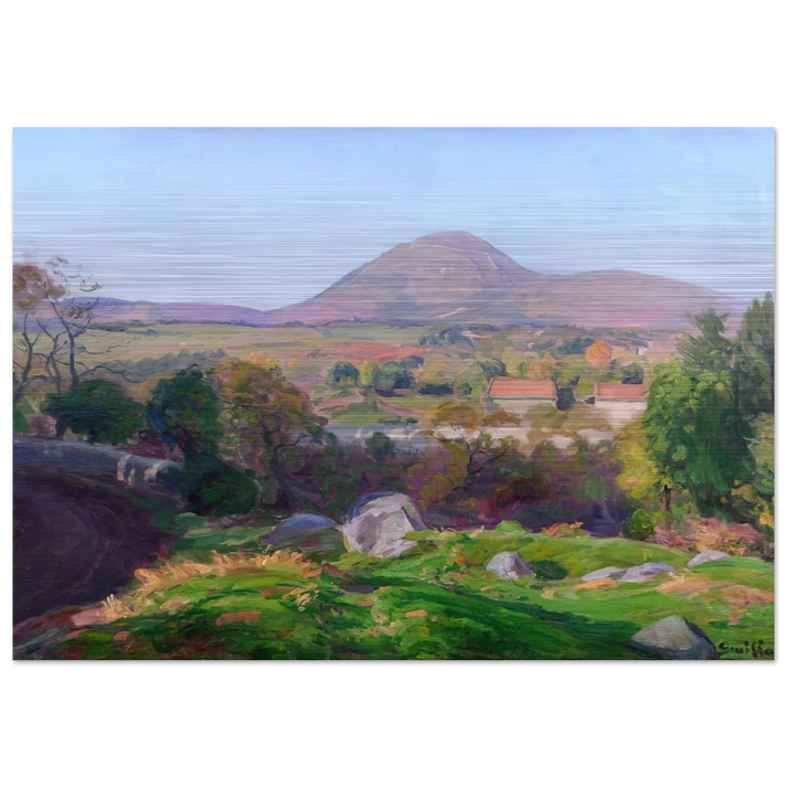 Landscape of Puy de Dôme - Armand Guillaumin Brushed Aluminum Print - 70x100 cm / 28x40 inches | Armand Guillaumin Aluminum Print | Armand Guillaumin Prints