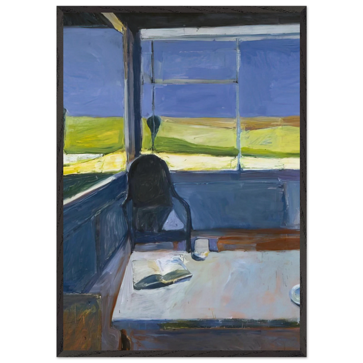 Interior with Book - Richard Diebenkorn 70x100 cm / 28x40 inches Framed Art Print – Black Wooden Frame