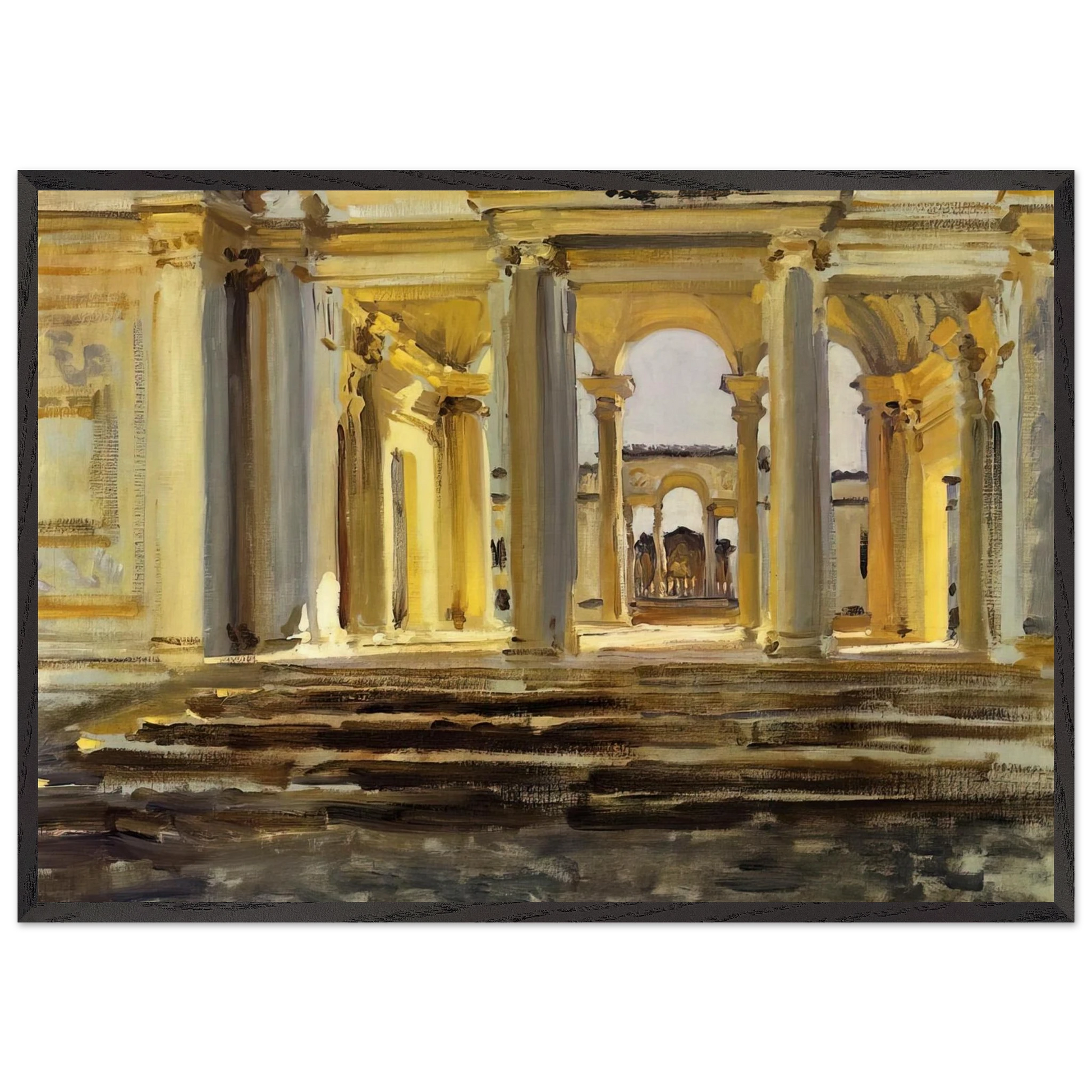 Villa Papa Giulla - John Singer Sargent Framed Art Print – Black Wooden Frame - Default Title - -Framed Art Print