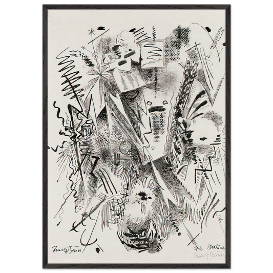 BANTAMA 1921 - Rudolf Bauer Framed Art Print – Black Wooden Frame - Default Title - -Framed Art Print