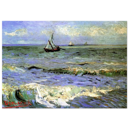 Seascape at Saintes-Maries - Vincent van Gogh Brushed Aluminum Print - 70x100 cm / 28x40 inches | Vincent van Gogh Aluminum Print | Vincent van Gogh Prints
