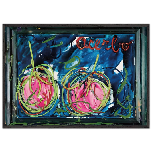 Acerbo - 1984 - Mario Schifano Framed Art Print – Black Wooden Frame - Default Title - -Framed Art Print