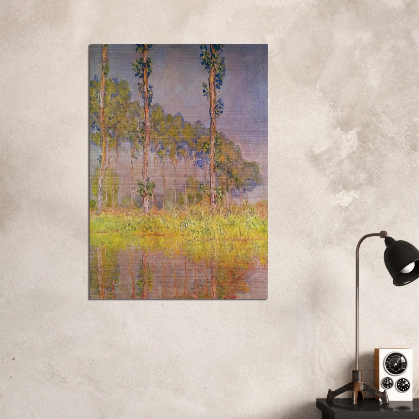 Three Trees in Spring - claude monet Brushed Aluminum Print - 70x100 cm / 28x40 inches | claude monet Aluminum Print | claude monet Prints