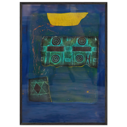 The Decorated Tomb of Ancient Japan B - 1969 - Hiroyuki Tajima Framed Art Print – Black Wooden Frame - Default Title - -Framed Art Print