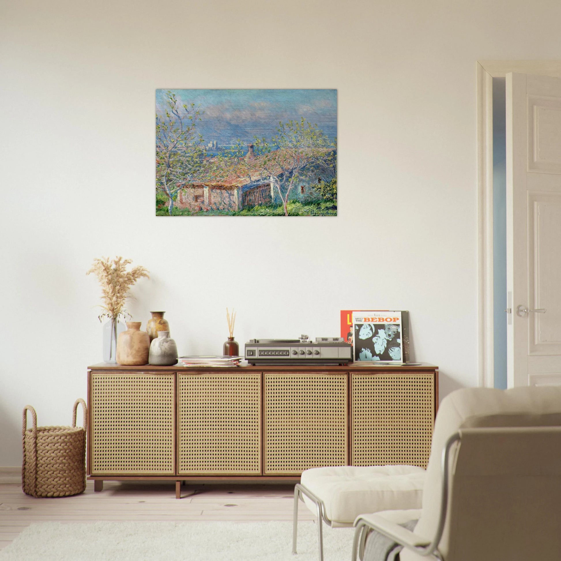 Gardener's House at Antibes - claude monet Brushed Aluminum Print - 70x100 cm / 28x40 inches | claude monet Aluminum Print | claude monet Prints