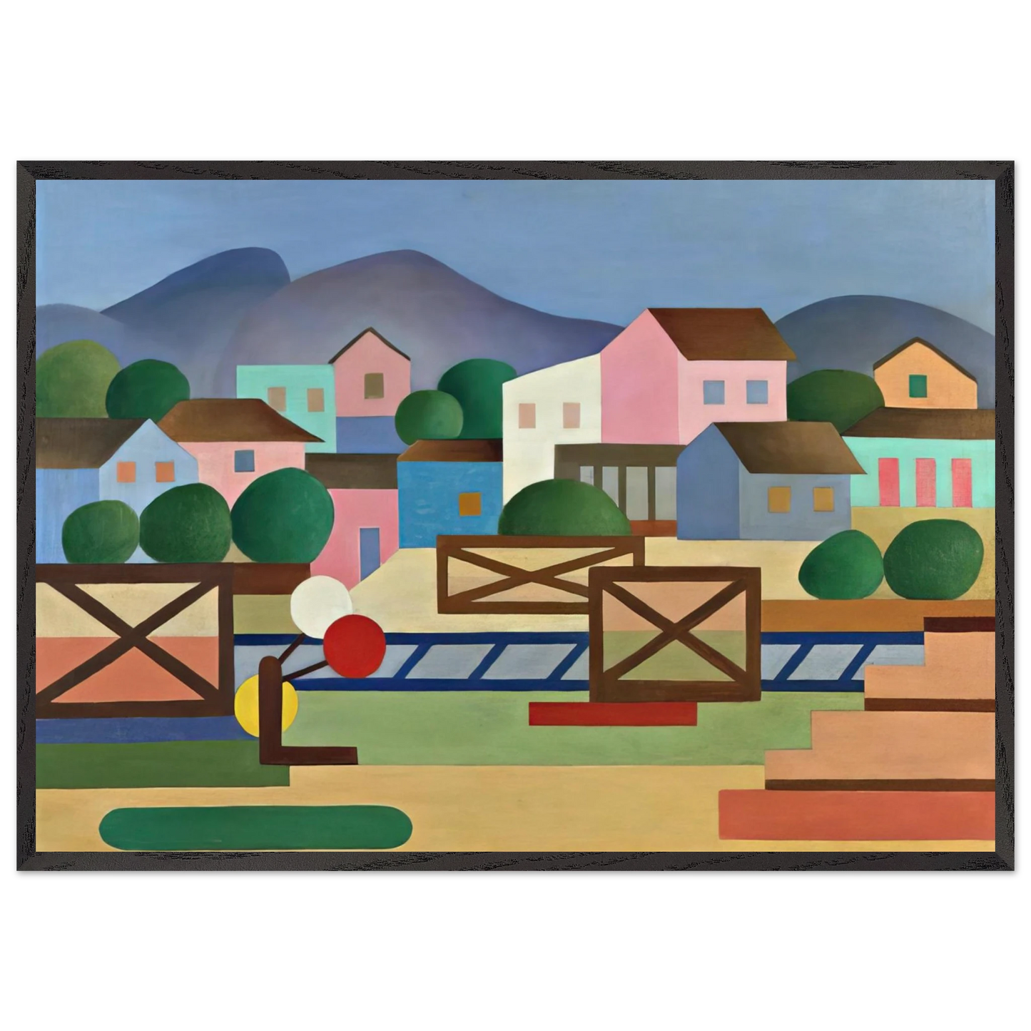 Level II Pass - Tarsila do Amaral 70x100 cm / 28x40 inches Framed Art Print – Black Wooden Frame